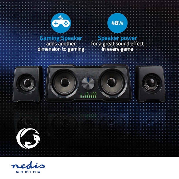 Nedis Gaming Speaker - GSPR21022BK - Zwart