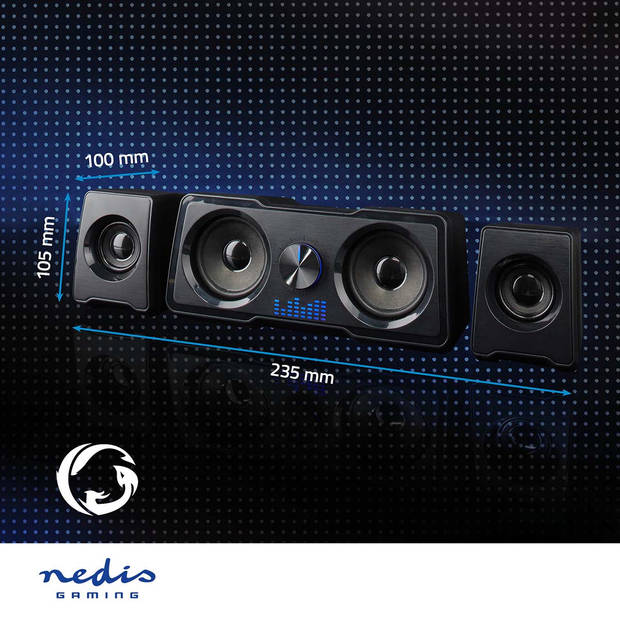 Nedis Gaming Speaker - GSPR21022BK - Zwart