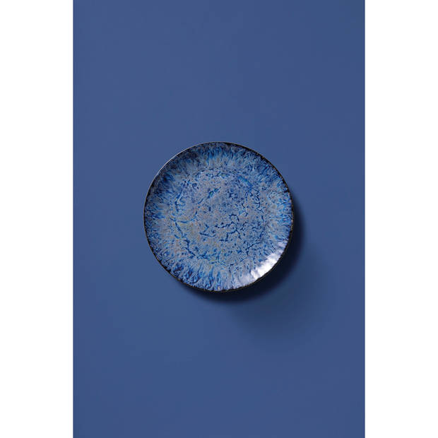 Palmer Bord Lester 21 cm Zwart Blauw Stoneware 2 stuks