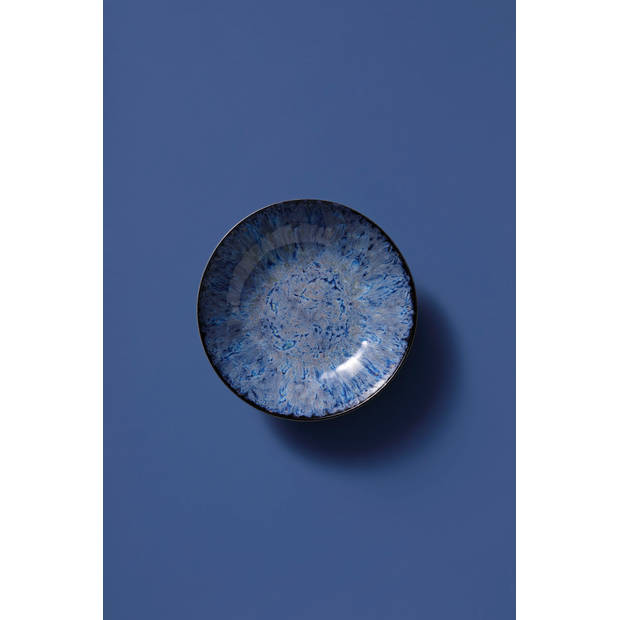 Palmer Bord diep Lester 21 cm Blauw Zwart Stoneware 2 stuks