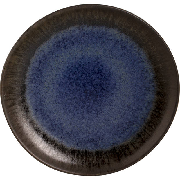 Palmer Bord Tama 22 cm Zwart Blauw Stoneware 2 stuks