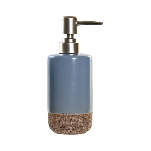 Toiletborstel met houder 36 cm en zeeppompje 300 ml polystone korenblauw - Badkameraccessoireset