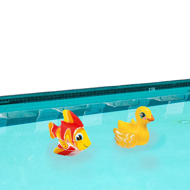 Intex kleine opblaas dieren zwembad setje eend/vis 25 cm - opblaasspeelgoed