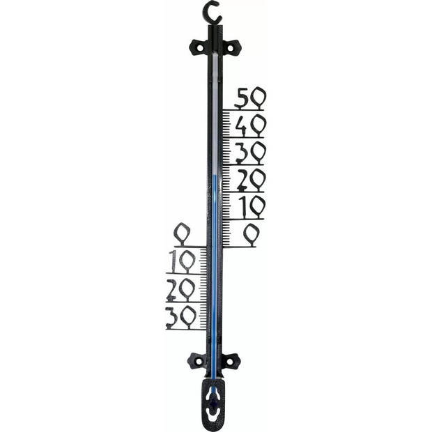 Buitenthermometer - kunststof - 26 cm - zwart - Buitenthermometers