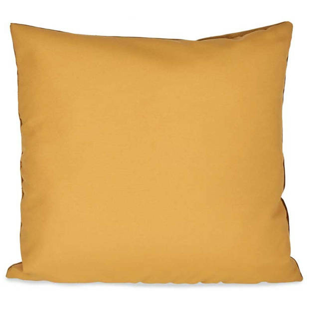 Bank/sier kussens voor binnen in de kleur velvet goud 45 x 45 cm - Sierkussens