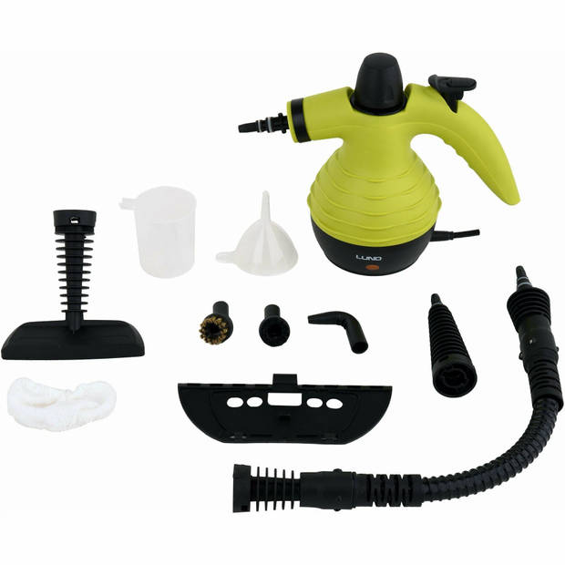 LUND professional hand stoomreiniger met 6 opzetstukken 10-delige set 900W-1050W groen