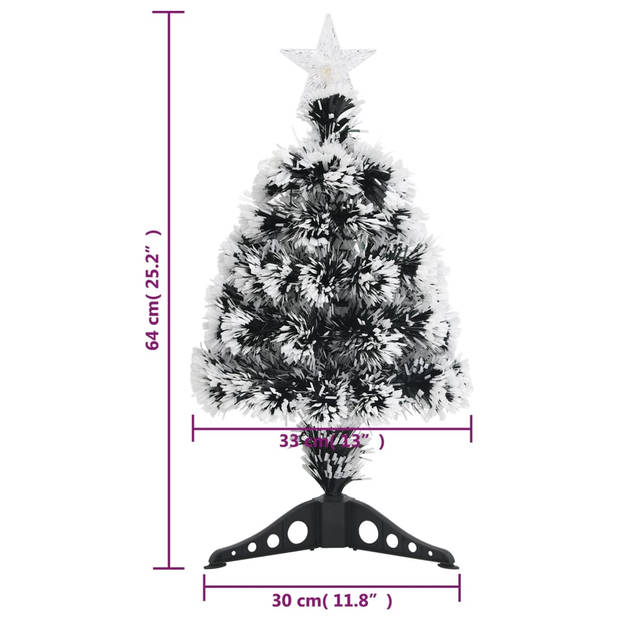 The Living Store Kunstkerstboom - Glasvezel en PVC - 64 cm - Groen en wit