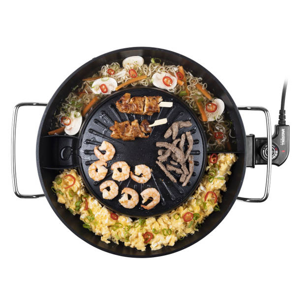 Tristar Elektrische Hotpot PZ-9131 – Chinese Fondue – Korean BBQ en Grillplaat – Inclusief gratis accessoires