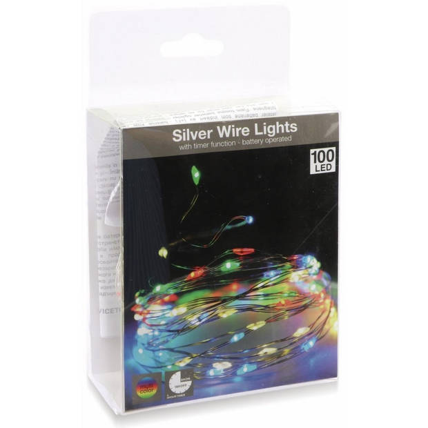 Zilverdraad Verlichting Multicolor - 100 LED - Met Timer
