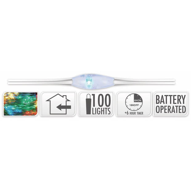 Zilverdraad Verlichting Multicolor - 100 LED - Met Timer