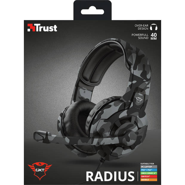 Trust Gaming GXT 411K Radius Multiplatform Headset - Zwart Camo