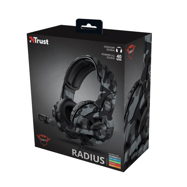 Trust Gaming GXT 411K Radius Multiplatform Headset - Zwart Camo