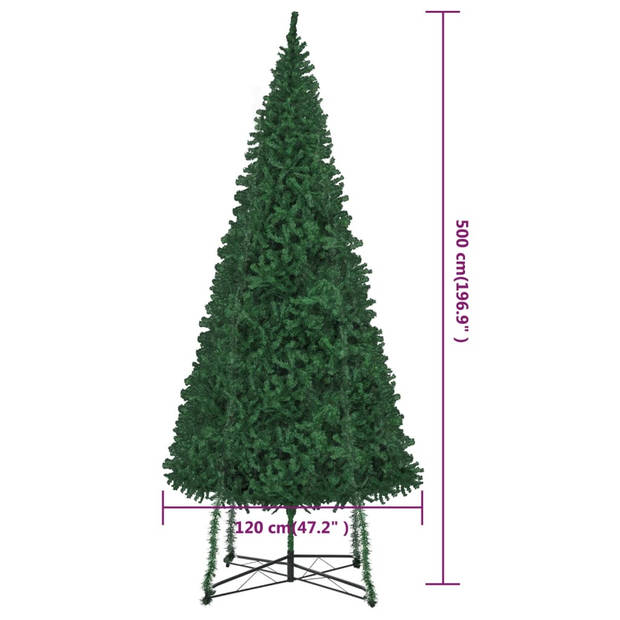 vidaXL Kunstkerstboom met standaard 500 cm groen