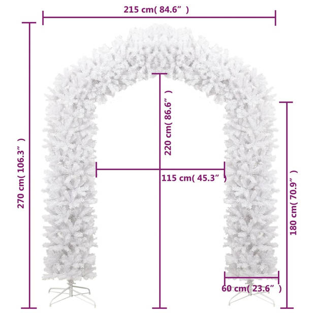 vidaXL Kerstboog 270 cm wit