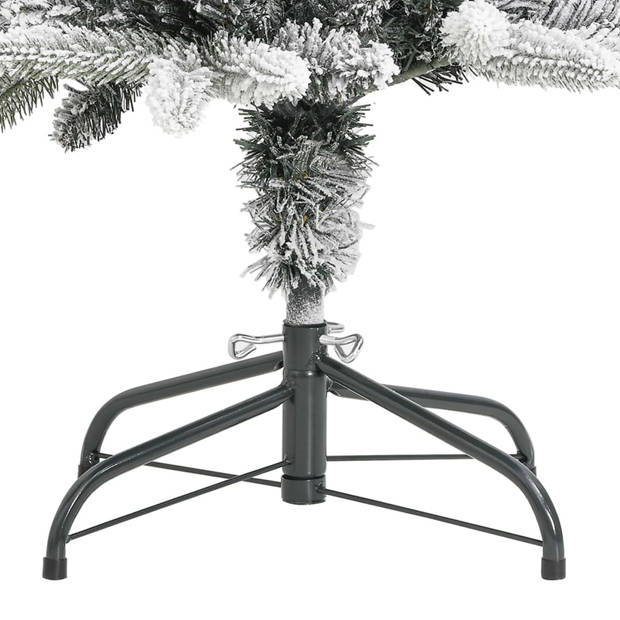 The Living Store Kunstkerstboom - Smal - 210 cm - Decoratiesneeuw - Stevige standaard - Duurzaam