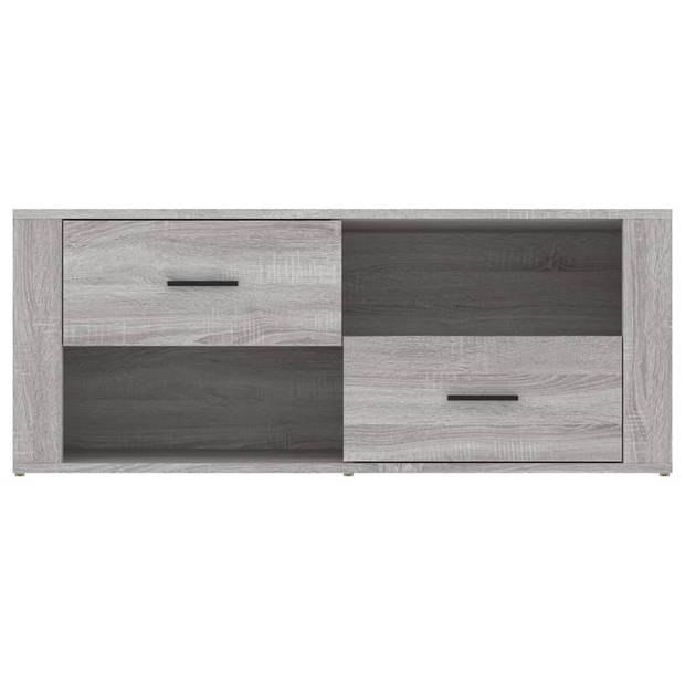 The Living Store Klassieke tv-kast - 100 x 35 x 40 cm - Grijs Sonoma Eiken