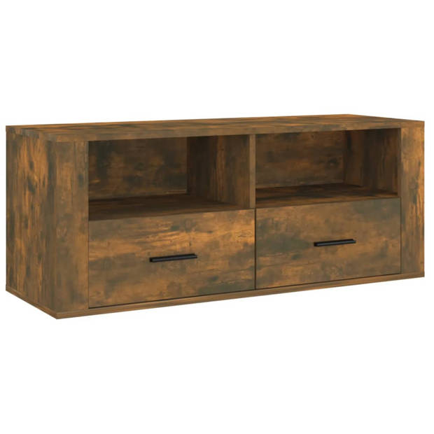 vidaXL Tv-meubel 100x35x40 cm bewerkt hout gerookt eikenkleurig