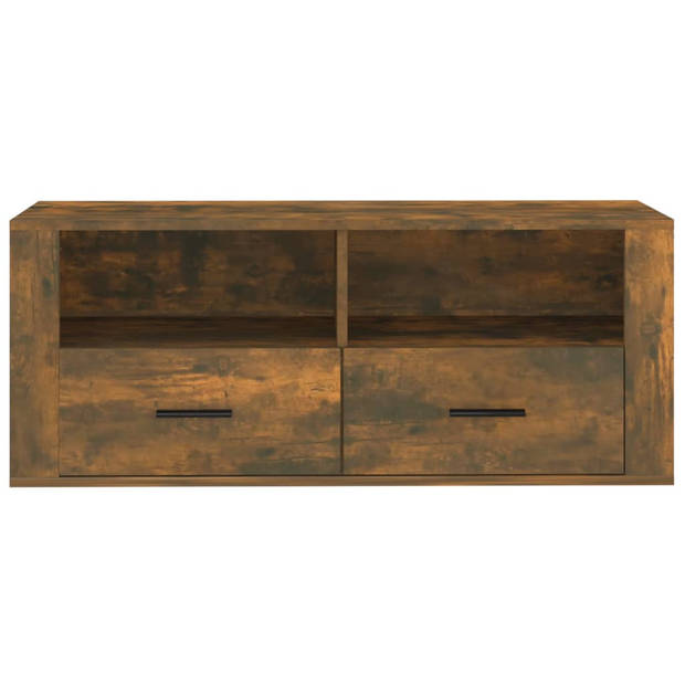 vidaXL Tv-meubel 100x35x40 cm bewerkt hout gerookt eikenkleurig