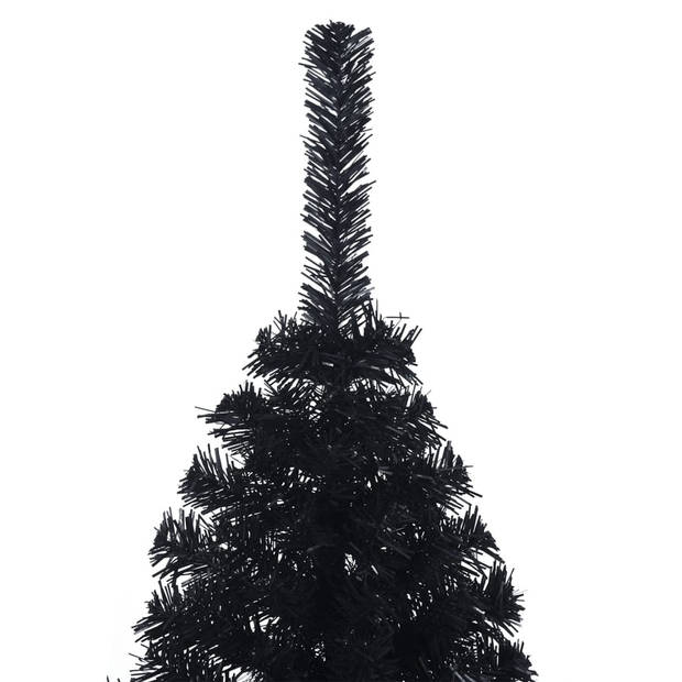 vidaXL Kunstkerstboom met standaard half 150 cm PVC zwart