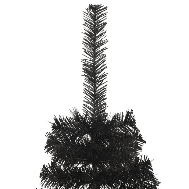 The Living Store Kunstkerstboom - Halfrond - 180 cm - PVC/staal - Zwart