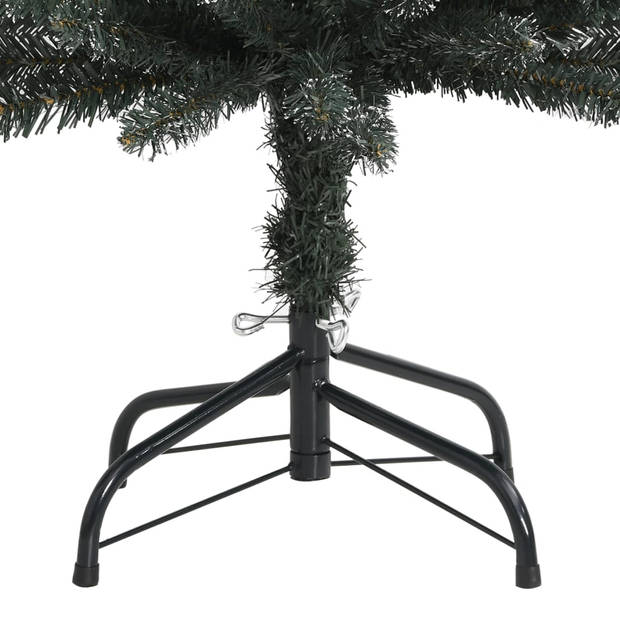 The Living Store Kunstkerstboom - Smal ontwerp - 150 cm - Met 208 uiteinden - Groen en wit - PVC en staal