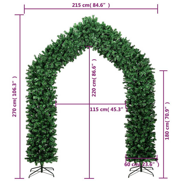 vidaXL Kerstboog 270 cm groen