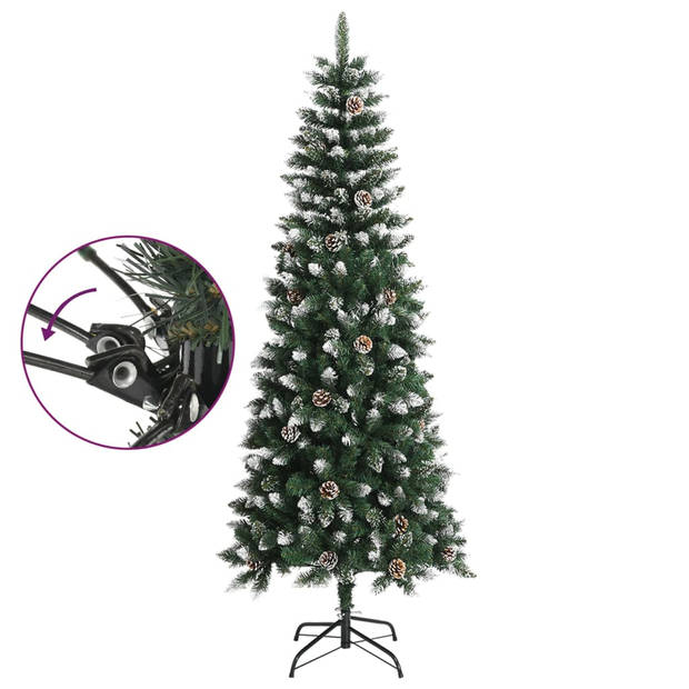 vidaXL Kunstkerstboom met standaard 210 cm PVC groen