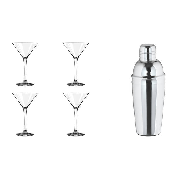 Cocktailset Incl. shaker MARTINI Cocktail 26 cl - 5-delig