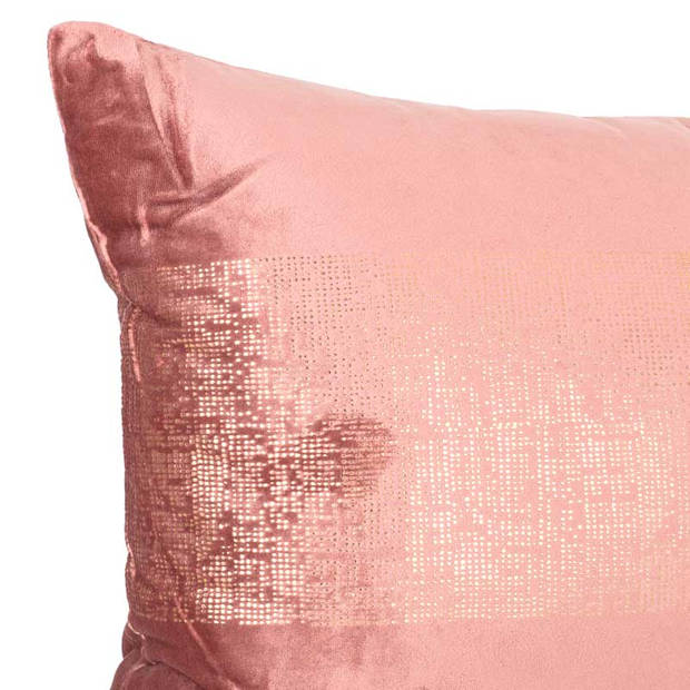 Velvet Kussen Sparcle – Roze/Goud 30 x 50 cm (incl. vulling)