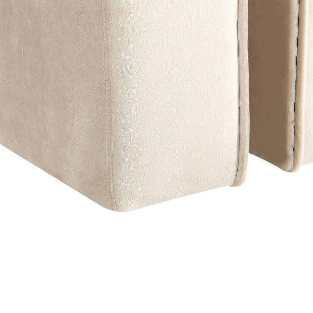 Beliani MODOC - Poef-Beige-Fluweel