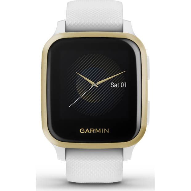 Garmin smartwatch Venu Sq (Zwart/Goud) Band (Wit)
