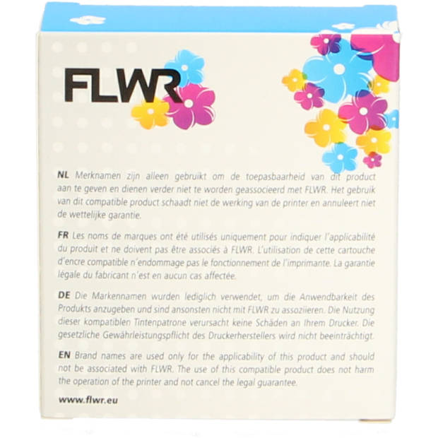 FLWR Dymo 91201 zwart op wit breedte 12 mm labels