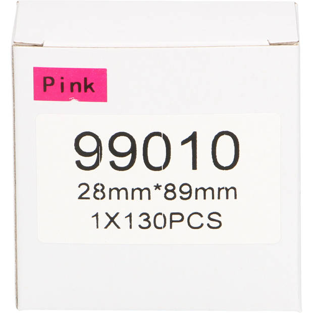 Huismerk Dymo 99010 standard address 89 mm x 28 mm roze labels