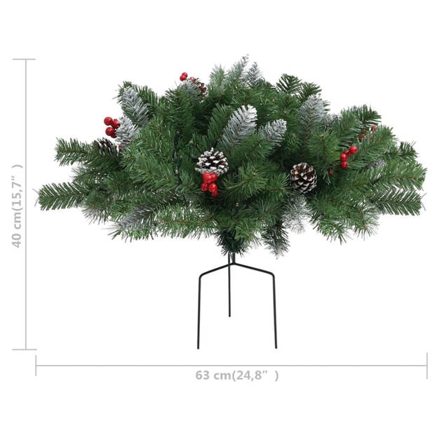 vidaXL Kerstdecoratie met verlichting 40 cm PVC groen