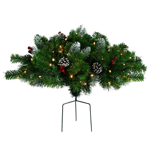 vidaXL Kerstdecoratie met verlichting 40 cm PVC groen