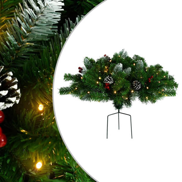 vidaXL Kerstdecoratie met verlichting 40 cm PVC groen