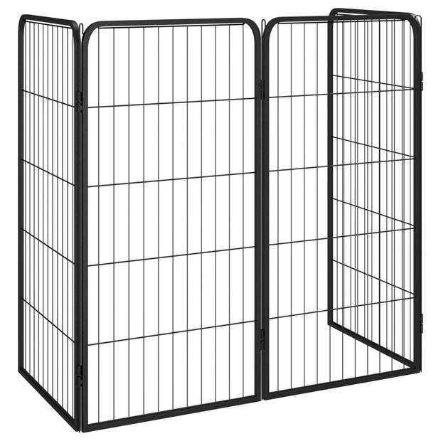 vidaXL Hondenkennel 4 panelen 50 x 100 cm gepoedercoat staal zwart