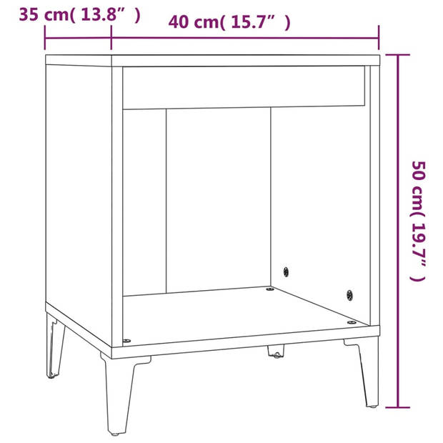 vidaXL Nachtkastjes 2 st 40x35x50 cm sonoma eikenkleurig