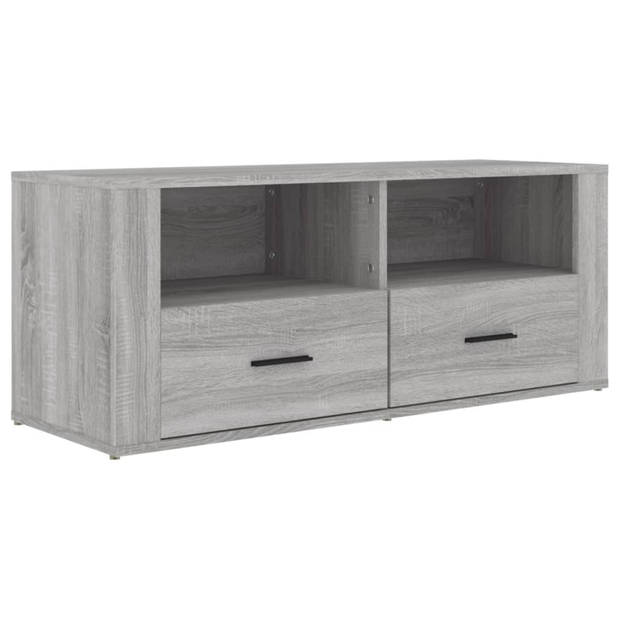 vidaXL Tv-meubel 100x35x40 cm bewerkt hout grijs sonoma eikenkleurig