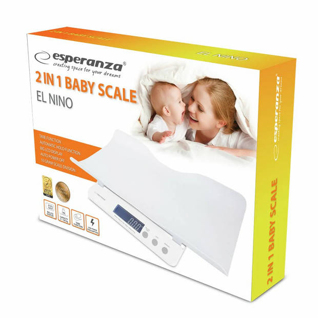Esperanza 2 in 1 babyweegschaal - Baby weger - Weegschaal - Tot 100 kg ''El nino'' wit