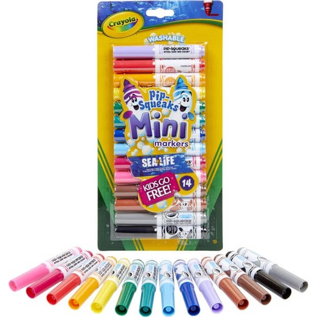 Crayola - Pip-Squeaks - 14 Mini Afwasbare Viltstiften - Pocketformaat