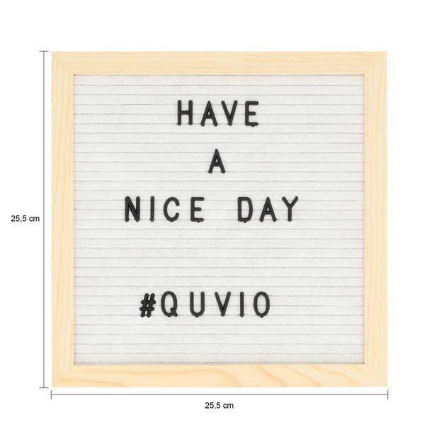 QUVIO Letterbord - Wit met houten lijst