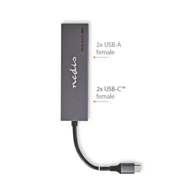 Nedis USB-Hub - UHUBU3450AT - Antraciet
