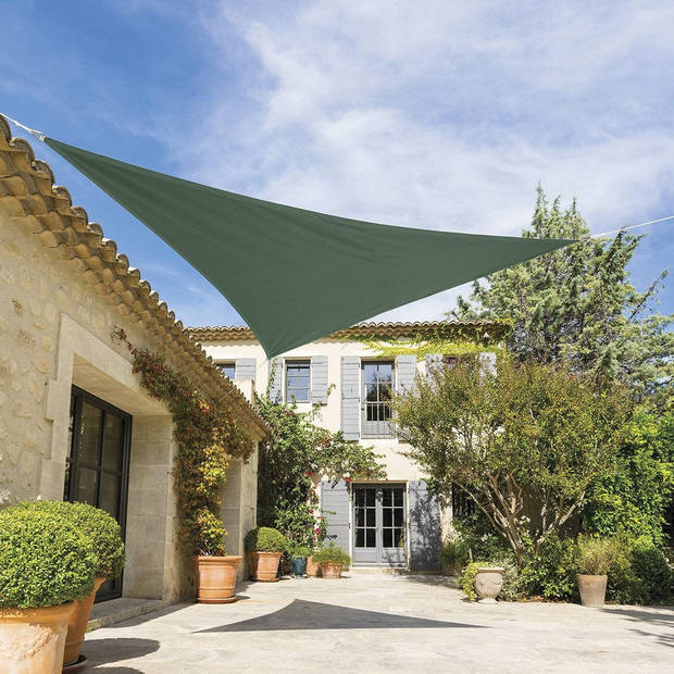 Premium kwaliteit schaduwdoek/zonnescherm Shae driehoek groen 3 x 3 x 3 meter met ophanghaken - Schaduwdoeken