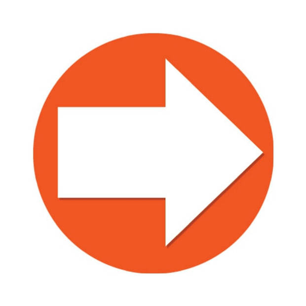 5x stuks accent pijl richting aangeven sticker oranje 14.8 cm rond - Feeststickers