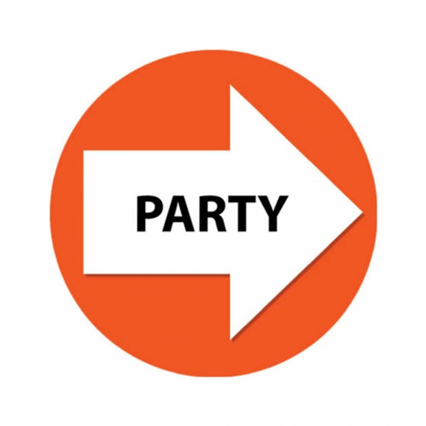 Bewegwijzering stickers oranje Party 4 st - Feeststickers