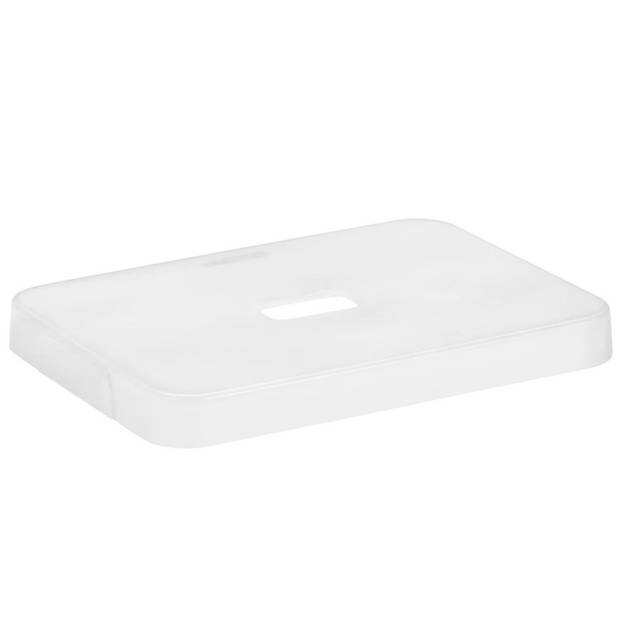 Opbergboxen/opbergmanden wit van 5 liter kunststof met transparante deksel - Opbergbox