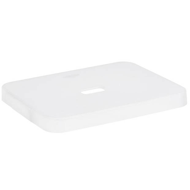 Sunware opbergbox/mand 24 liter lichtgrijs kunststof met transparante deksel - Opbergbox
