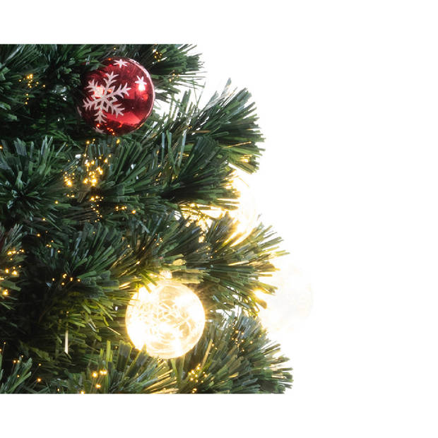 Kerstboom/kunst kerstboom met warm witte verlichting 90 cm - Kunstkerstboom