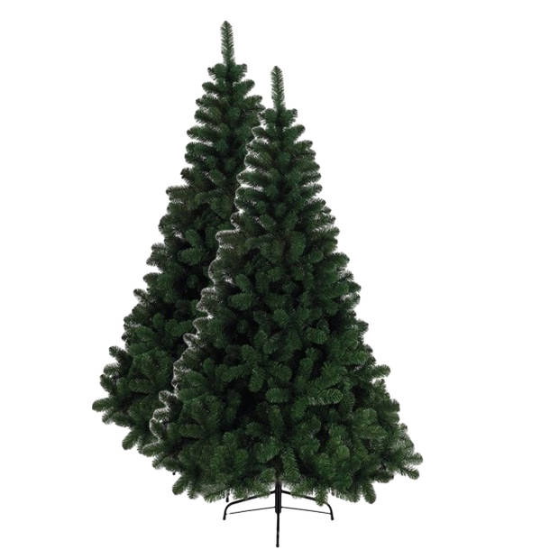Set van 2x stuks kunst kerstbomen/kunstbomen groen 150 cm - Kunstkerstboom